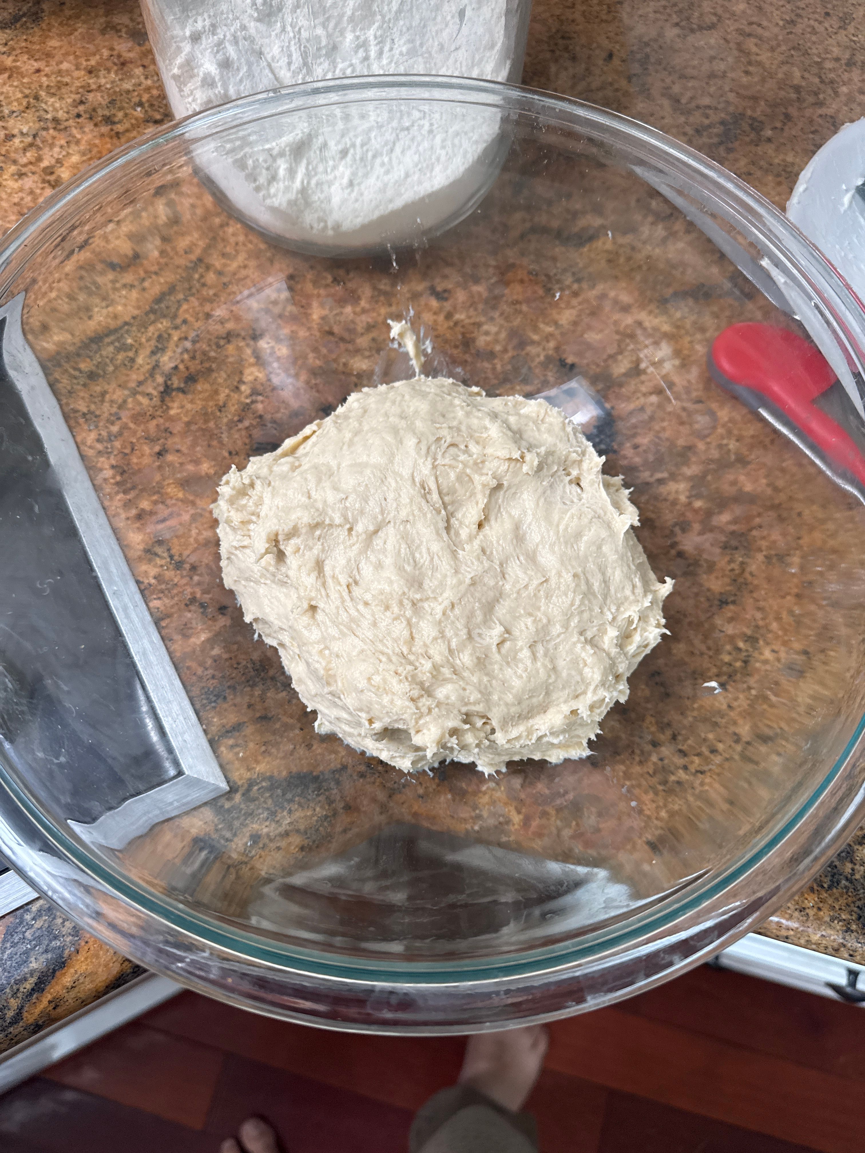 dough is 70ºF, placing in oven proofer (~100°F) for 15 minutes to bring dough temp up